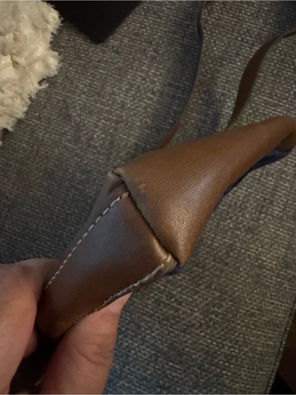 Chaps Navy and Brown Signature Crossbody Messenger Bag